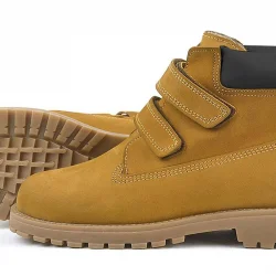 Rakerplus Neson Hakiki Deri Hardal Sarı Cırtlı Çocuk Bot