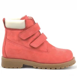 Rakerplus Neson Hakiki Deri Kırmızı Cırtlı Çocuk Bot