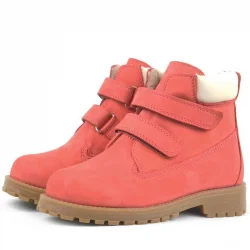 Rakerplus Neson Hakiki Deri Kırmızı Cırtlı Çocuk Bot