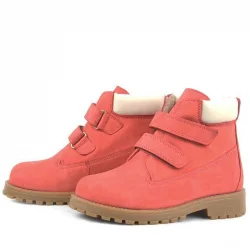 Rakerplus Neson Hakiki Deri Kırmızı Cırtlı Çocuk Bot