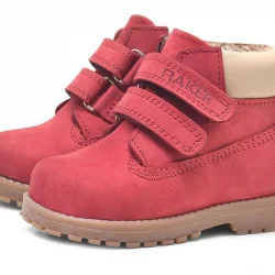 Rakerplus Neson Hakiki Deri Kırmızı Cırtlı Çocuk Bot