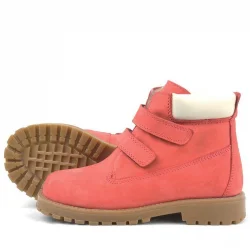 Rakerplus Neson Hakiki Deri Kırmızı Cırtlı Çocuk Bot