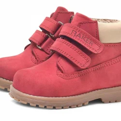 Rakerplus Neson Hakiki Deri Kırmızı Cırtlı Çocuk Bot