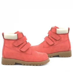 Rakerplus Neson Hakiki Deri Kırmızı Cırtlı Çocuk Bot