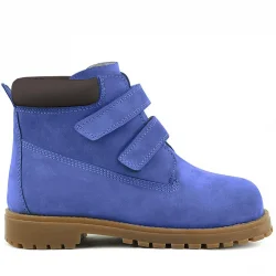 Rakerplus Neson Hakiki Deri Koyu Mavi Cırtlı Çocuk Bot