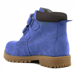 Rakerplus Neson Hakiki Deri Koyu Mavi Cırtlı Çocuk Bot