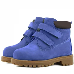 Rakerplus Neson Hakiki Deri Koyu Mavi Cırtlı Çocuk Bot