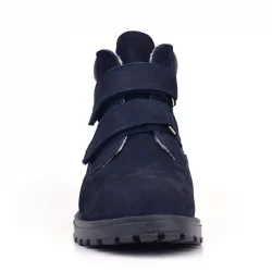 Rakerplus Neson Hakiki Deri Lacivert Nubuk Kürklü Cırtlı Çocuk Bot