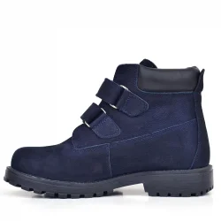 Rakerplus Neson Hakiki Deri Lacivert Nubuk Kürklü Cırtlı Çocuk Bot
