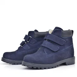 Rakerplus Neson Hakiki Deri Lacivert Nubuk Kürklü Cırtlı Çocuk Bot
