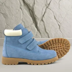 Rakerplus Neson Hakiki Deri Mavi Cırtlı Çocuk Bot