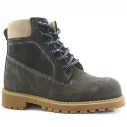 Rakerplus Neson Hakiki Deri Rahat Gri Fermuarlı Unisex Çocuk Bot