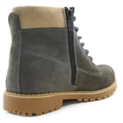 Rakerplus Neson Hakiki Deri Rahat Gri Fermuarlı Unisex Çocuk Bot