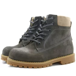 Rakerplus Neson Hakiki Deri Rahat Gri Fermuarlı Unisex Çocuk Bot