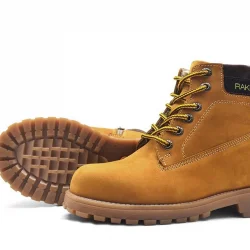 Rakerplus Neson Hakiki Deri Rahat Sarı Fermuarlı Unisex Çocuk Bot