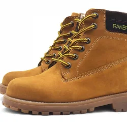 Rakerplus Neson Hakiki Deri Rahat Sarı Fermuarlı Unisex Çocuk Bot