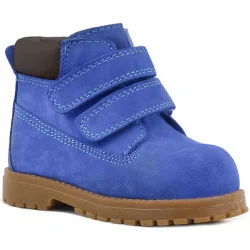 Rakerplus Neson Hakiki Deri Saks Mavi Kürklü Cırtlı Bebek Bot