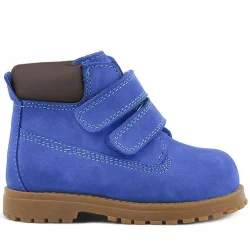 Rakerplus Neson Hakiki Deri Saks Mavi Kürklü Cırtlı Bebek Bot