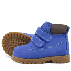 Rakerplus Neson Hakiki Deri Saks Mavi Kürklü Cırtlı Bebek Bot