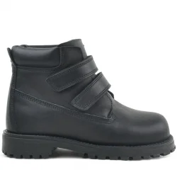 Rakerplus Neson Hakiki Deri Siyah Cırtlı Çocuk Bot