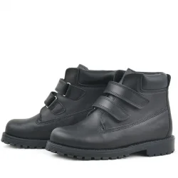 Rakerplus Neson Hakiki Deri Siyah Cırtlı Çocuk Bot