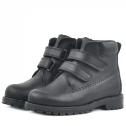 Rakerplus Neson Hakiki Deri Siyah Cırtlı Çocuk Bot