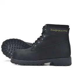 Rakerplus Neson Hakiki Deri Siyah Fermuarlı Kışlık Bot