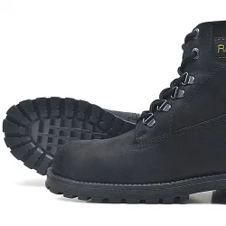 Rakerplus Neson Hakiki Deri Siyah Fermuarlı Kışlık Bot