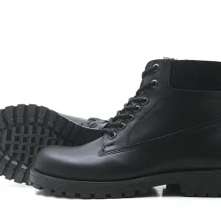 Rakerplus Neson Hakiki Deri Siyah Kışlık Bot Postal