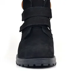 Rakerplus Neson Hakiki Deri Siyah Nubuk Cırtlı Erkek Çocuk Bot