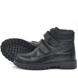 Rakerplus Neson Hakiki Deri Siyah Rugan Cırtlı Kız Çocuk Bot