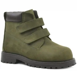 Rakerplus Neson Hakiki Deri Yeşil Cırtlı Çocuk Bot