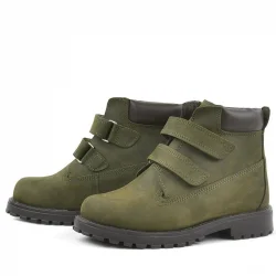 Rakerplus Neson Hakiki Deri Yeşil Cırtlı Çocuk Bot