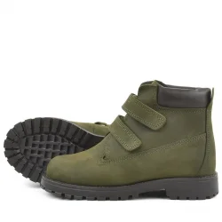 Rakerplus Neson Hakiki Deri Yeşil Cırtlı Çocuk Bot