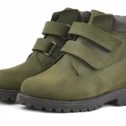 Rakerplus Neson Hakiki Deri Yeşil Cırtlı Çocuk Bot