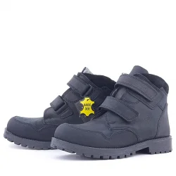 Rakerplus Pixel Hakiki Deri Siyah Nubuk Cırtlı Erkek Çocuk Bot