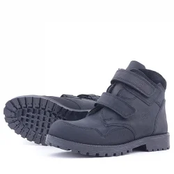 Rakerplus Pixel Hakiki Deri Siyah Nubuk Cırtlı Erkek Çocuk Bot