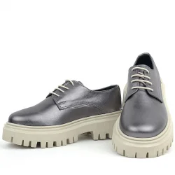 Rakerplus Platin Hakiki Deri Bağcıklı Oxford Günlük Ayakkabı