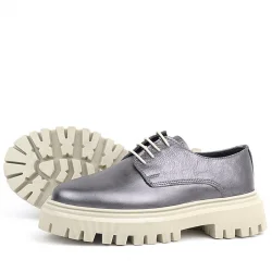 Rakerplus Platin Hakiki Deri Bağcıklı Oxford Günlük Ayakkabı