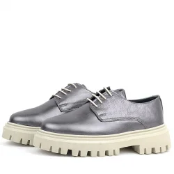 Rakerplus Platin Hakiki Deri Bağcıklı Oxford Günlük Ayakkabı