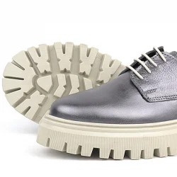 Rakerplus Platin Hakiki Deri Bağcıklı Oxford Günlük Ayakkabı