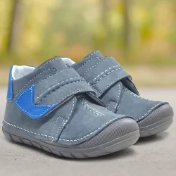 Rakerplus Popeye Hakiki Deri Gri Mavi İlk Adım Unisex Bebek Ayakkabısı