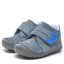 Rakerplus Popeye Hakiki Deri Gri Mavi İlk Adım Unisex Bebek Ayakkabısı