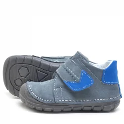 Rakerplus Popeye Hakiki Deri Gri Mavi İlk Adım Unisex Bebek Ayakkabısı