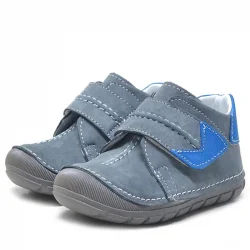 Rakerplus Popeye Hakiki Deri Gri Mavi İlk Adım Unisex Bebek Ayakkabısı