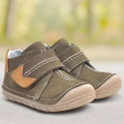 Rakerplus Popeye Hakiki Deri Haki İlk Adım Unisex Bebek Ayakkabısı