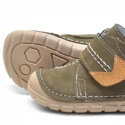 Rakerplus Popeye Hakiki Deri Haki İlk Adım Unisex Bebek Ayakkabısı