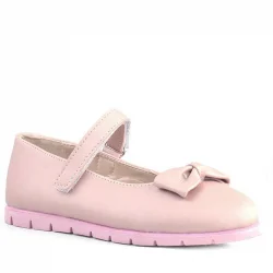 Rakerplus Pudra Fiyonklu Cırtlı Kız Çocuk Babet