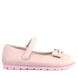 Rakerplus Pudra Fiyonklu Cırtlı Kız Çocuk Babet