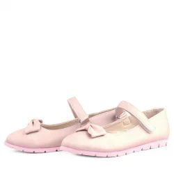 Rakerplus Pudra Fiyonklu Cırtlı Kız Çocuk Babet